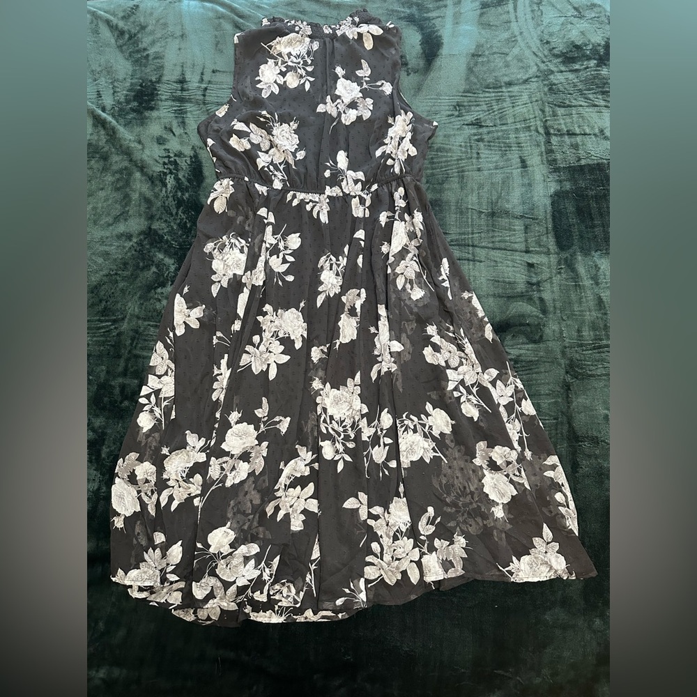 Torrid Floral High Neck Clip Dot Dress
